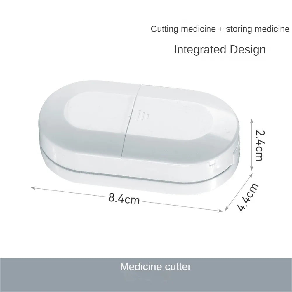 Rynx | 4-in-1 Multifunctional Portable Pill Cutter - Medicine Splitter with 4 Layer Powder Tablet Grinder and Storage Box, Ideal for Travel