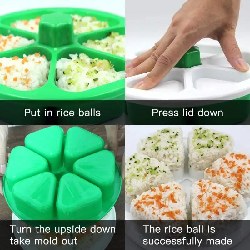 Rynx | Triangular Sushi Maker Kit - DIY Onigiri Rice Ball Press and Mold for Japanese Bento Box Kitchen Tools