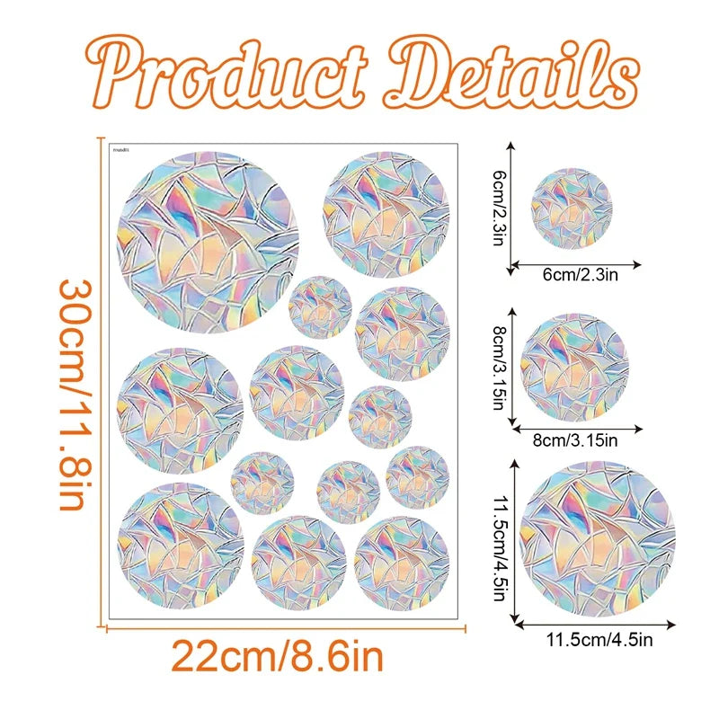 Rynx | PVC Rainbow Suncatcher Window Stickers | Cat Butterfly Prism Glass Wall Decal | Home Kids Bedroom Decoration