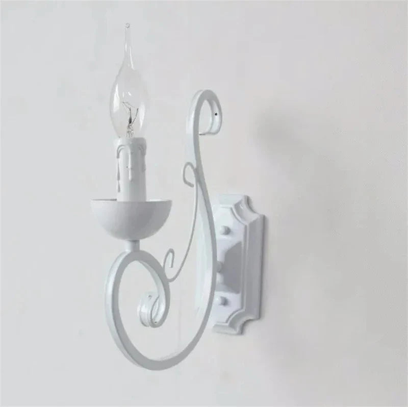 Rynx | VintageGlow - White Metal Wall Lamp With Candle E14