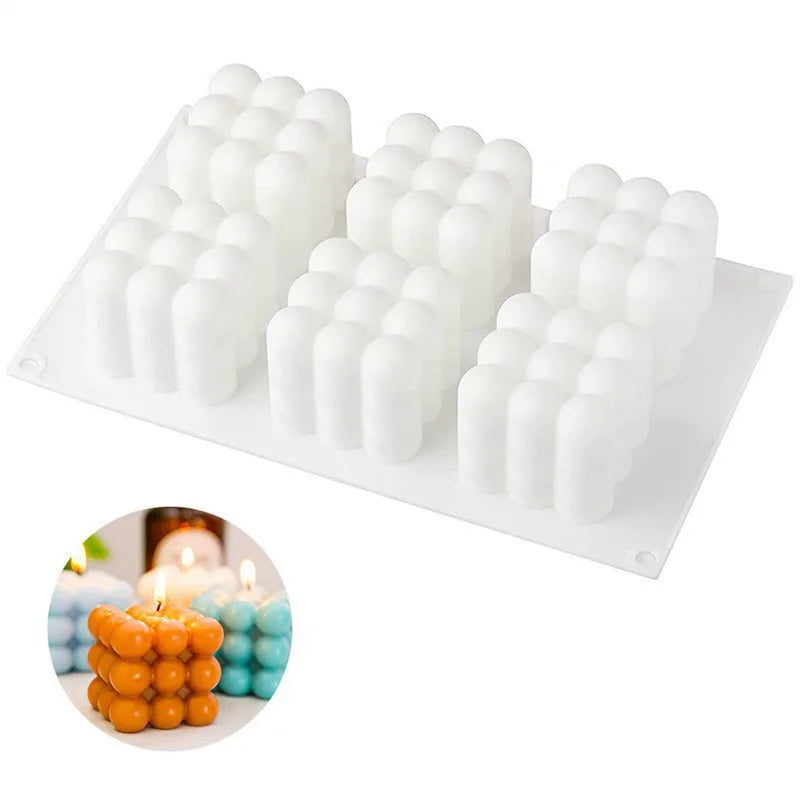 Rynx | 6 Cavity Large Bubble Silicone Mold – Candle, Mousse Cake, Chocolate, & Aromatherapy Soap Making Supplies for Home Decor