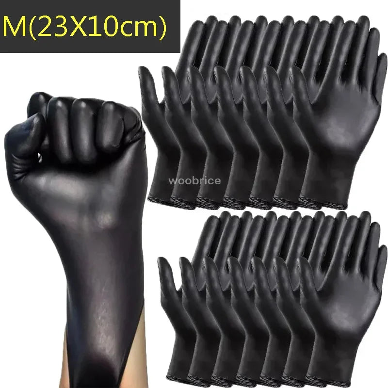 Rynx | Disposable Black Nitrile Gloves - Pack of Kitchen, Cooking, Tattoo, Car Washing, and Household Cleaning Work Gloves