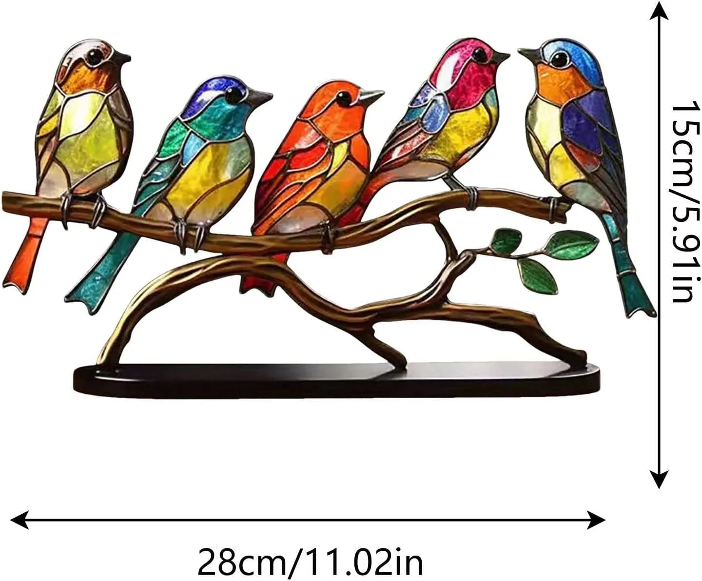 Rynx | ElegantAviary | Colorful Birds on Branch Desk Ornaments