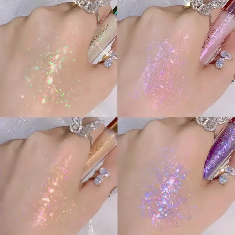 Rynx | 4pcs/1pcs Flüssiger Lidschatten Perlen Glitzer Lang anhaltend Wasserdicht Flüssiger Lidschatten Schnelltrocknender Glitzer Schimmer Augen Make-up