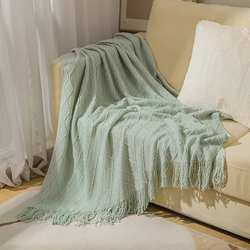 Rynx | purple diamond knit blanket