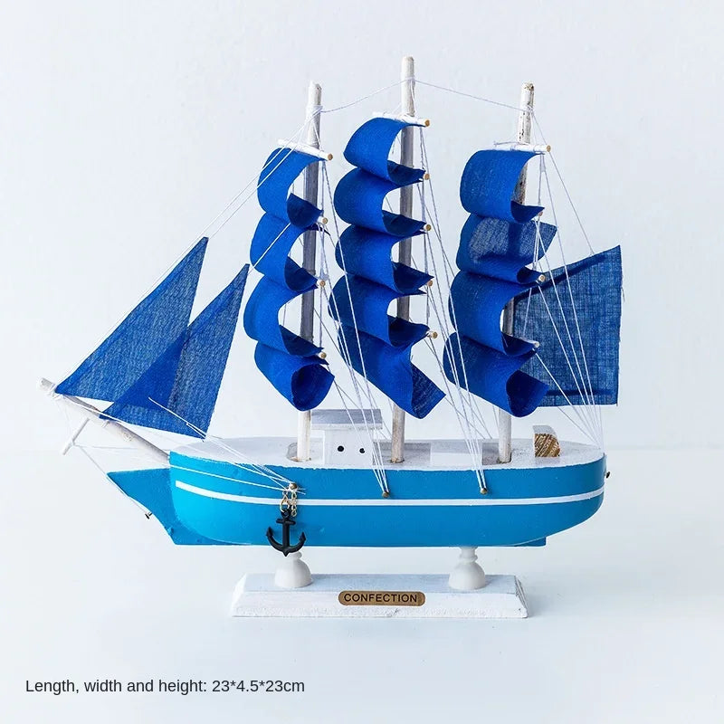 RYNX | New Wooden Sailing Boat Model Office Living Room Decoration Craft Nautical Decoration Creative Model Home Decor Birthday Gift