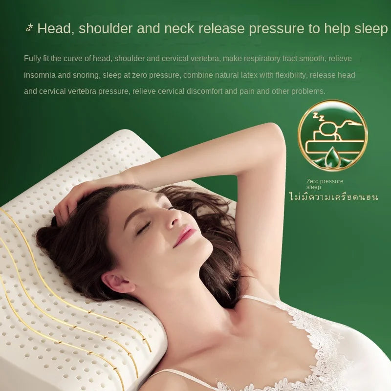 Rynx | TAIHI Thailand Latex Pillow - Orthopedic Neck Pain Relief, Vertebrae Health Care Massage Pillow for Sleeping