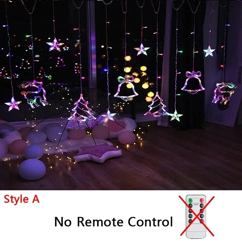 Rynx | 220V/110V/Battery Christmas Lights 2025 Light String Fairy Garland Curtain Decor for Holiday Party Christmas 2024 New Year's Decoration
