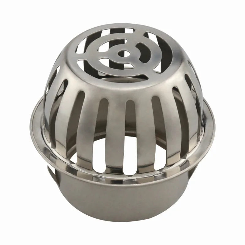 Rynx | Stainless Steel Round Balcony Roof Floor Drain - Large Displacement, Anti-Blocking Outdoor Rain Bucket Drainage
