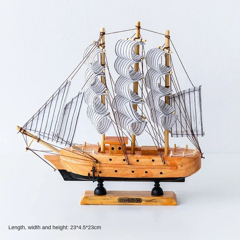 RYNX | New Wooden Sailing Boat Model Office Living Room Decoration Craft Nautical Decoration Creative Model Home Decor Birthday Gift