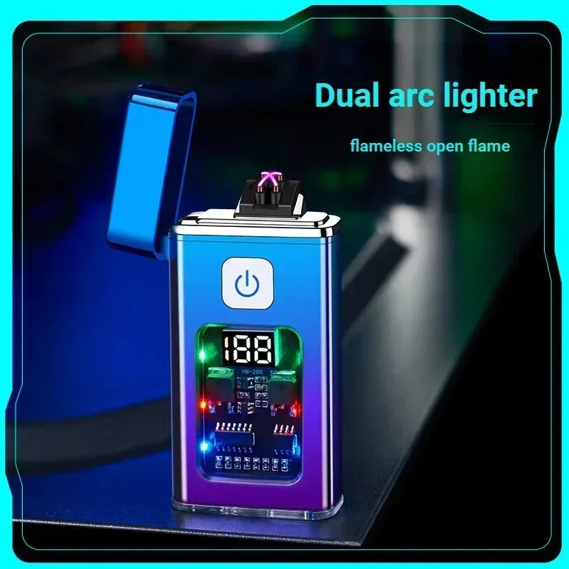 Rynx | Stylish USB Rechargeable Electric Lighter - Windproof Dual ARC Plasma Lighter for Men, Outdoor Camping Fire Starter Gadget