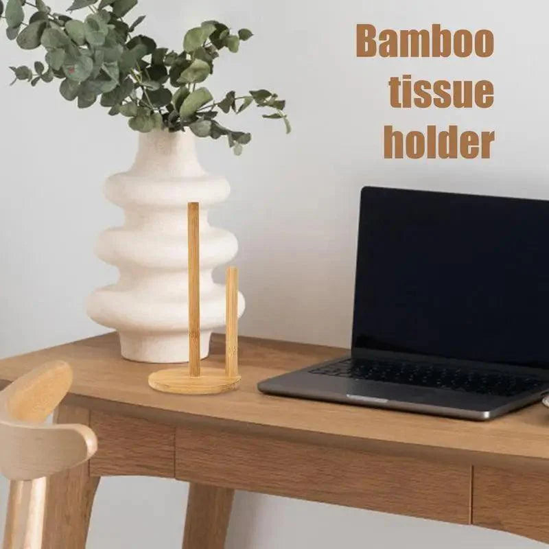 Rynx | Bamboo Storage Holder for Kitchen and Bathroom - Eco-Friendly Organizer for Paper and Cling Film