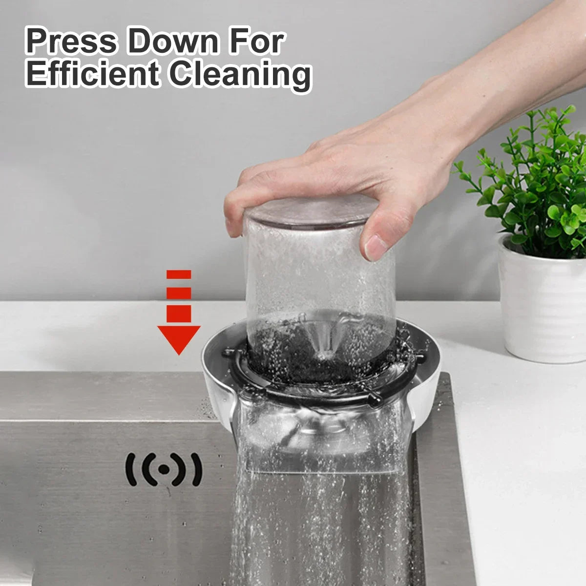 Rynx | Automatic Cup Washer Faucet Glass Rinser for Kitchen Sink - Bar Glass Rinser, Coffee Pitcher Wash Cup Tool, Essential Kitchen Sink Accessories