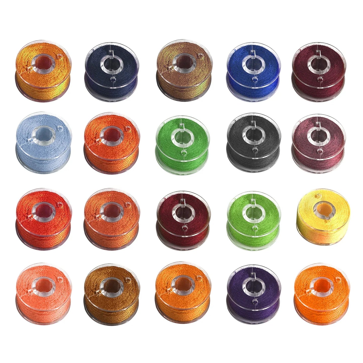 Rynx | 25/20 Colors Set Bobbin Thread Polyester Spools - Sewing Machine Bobbins with Storage Box for Embroidery and Sewing Accessories