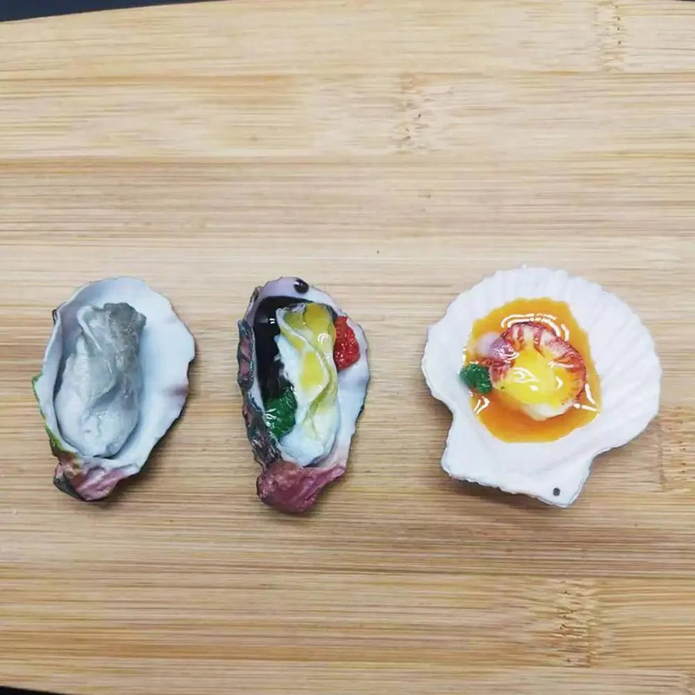 Rynx | Realistic Flat Shell BBQ Oyster Miniature Model - Perfect for Creative Projects