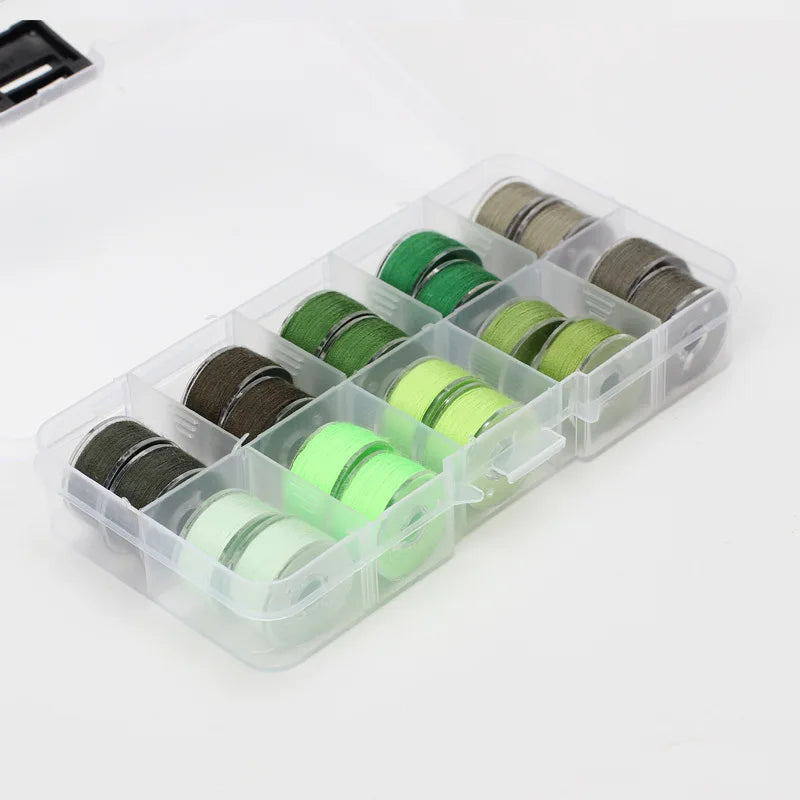 Rynx | 25/20 Colors Set Bobbin Thread Polyester Spools - Sewing Machine Bobbins with Storage Box for Embroidery and Sewing Accessories