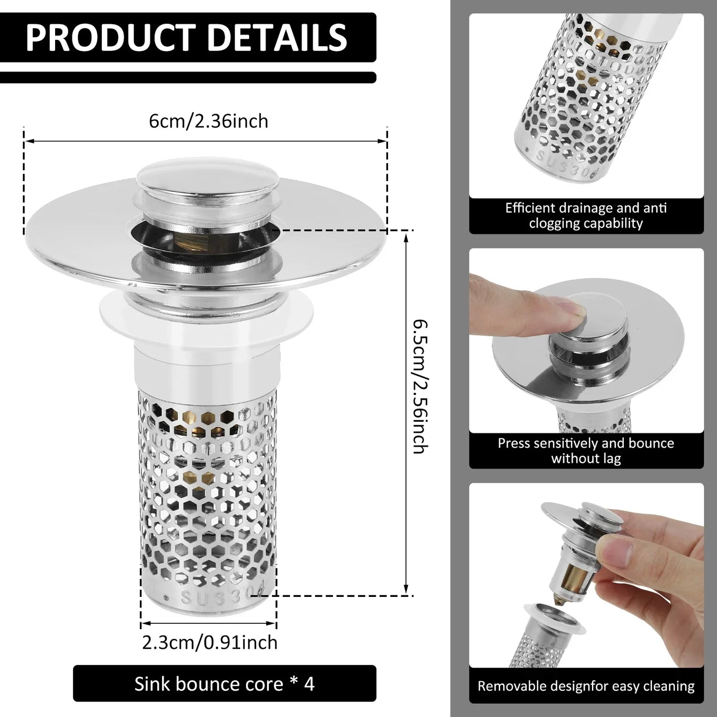Rynx | Sink Drain Anti-Odor Hair Catcher Filter