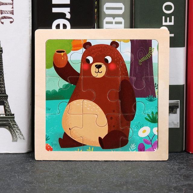Rynx | Animal Adventure Wooden Tangram Puzzle Set - Creative Learning Toy for Children