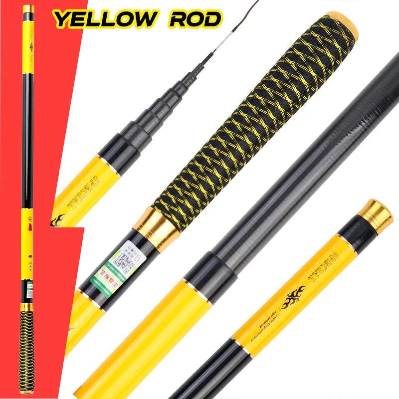 Rynx | Premium Carbon Fiber Telescopic Fishing Rod for Freshwater Adventures - Adjustable Lengths from 2.7 to 7.2 Meters