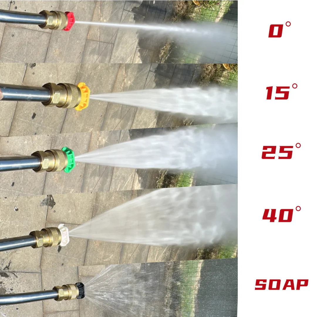 Rynx | 15-Inch Pressure Washer Wand with 30-Degree Curved Extension - Includes 5 Spray Nozzles and Nozzle Holder - 1/4 Inch Quick Connect
