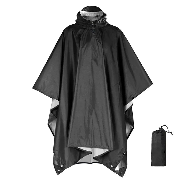 Rynx | 3 in 1 Outdoor Military Raincoat - Hooded Waterproof Rain Poncho with Sleeves, Motorcycle Rain Cover, Ideal for Camping, Hiking and Travel