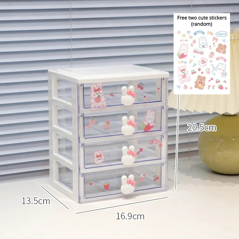Rynx | Desk Storage Box Organizer Student Drawer Box Pen Holder Cute Office Kids Hair Accessories Stationery Rack Organizer Box