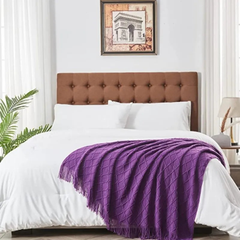 Rynx | purple diamond knit blanket