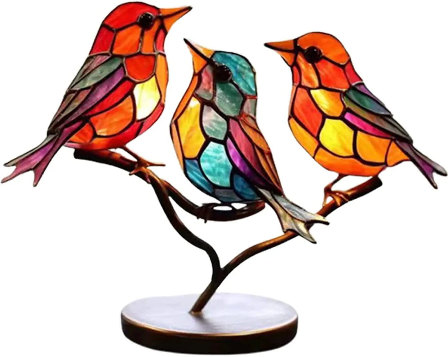 Rynx | ElegantAviary | Colorful Birds on Branch Desk Ornaments