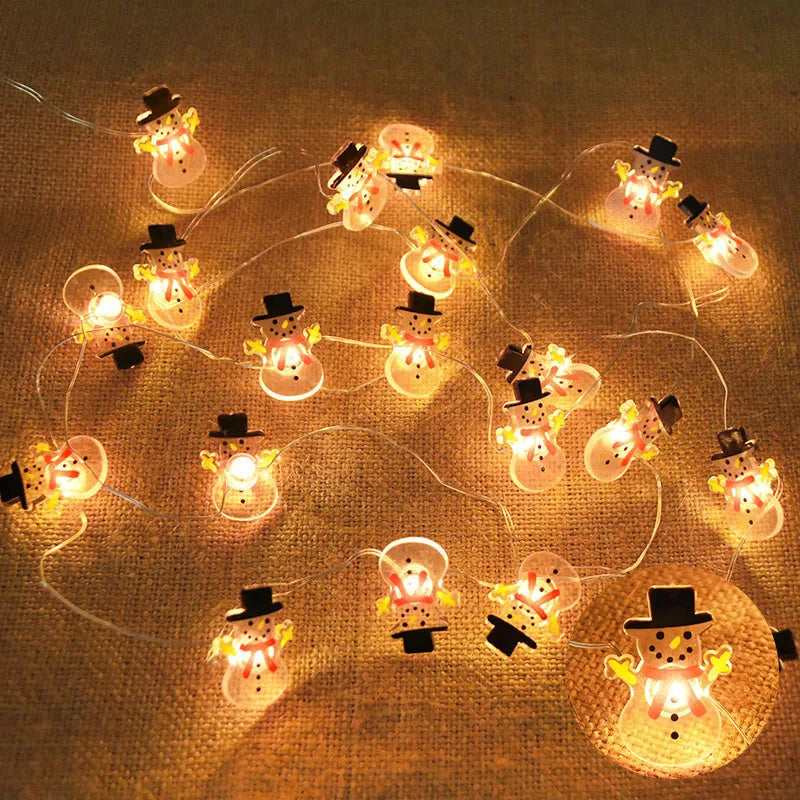 Rynx | 2M 20LED Santa Snowflake LED String Lights Christmas Decoration For Home Xmas Tree Ornament 2024 Christmas Kids Gift New Year