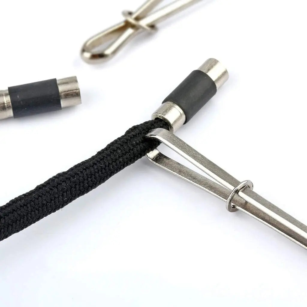Rynx | Elastic Metal Drawstring Rope Threaders: DIY Sewing Accessories - Self-Locking Tweezer Clip for Elastic Cord Rope Threading