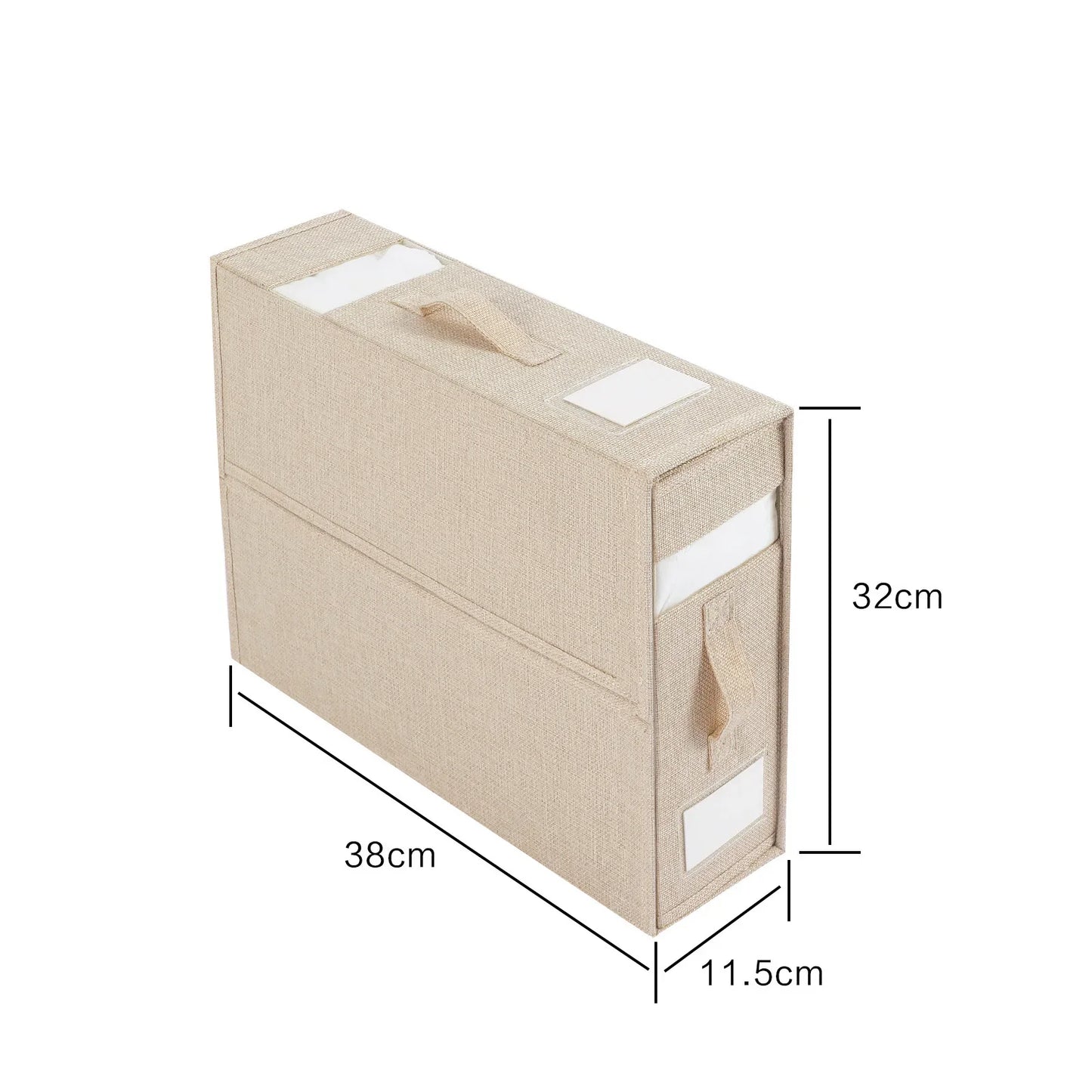 Rynx | Folding Fabric Sheet Set Storage Box Organizer - Window Zipper Blanket Organizer Box for Wardrobe and Bed Clothes Storage