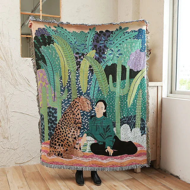 Rynx | Jungle Cats Woven Throw Blanket