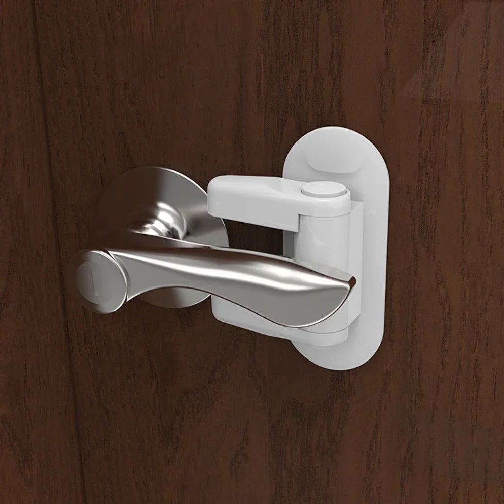 Rynx | Universal Child Safety Door Lever Lock | Rotation-Proof Adhesive Security Latch | Professional Baby Proofing Solution