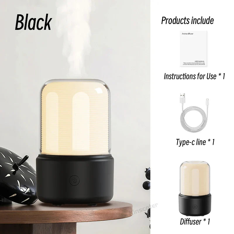 Rynx | KINSCOTER Portable Mini Aroma Diffuser - USB Air Humidifier with Essential Oil, Night Light, and Cold Mist Maker - Ideal for Home Gift