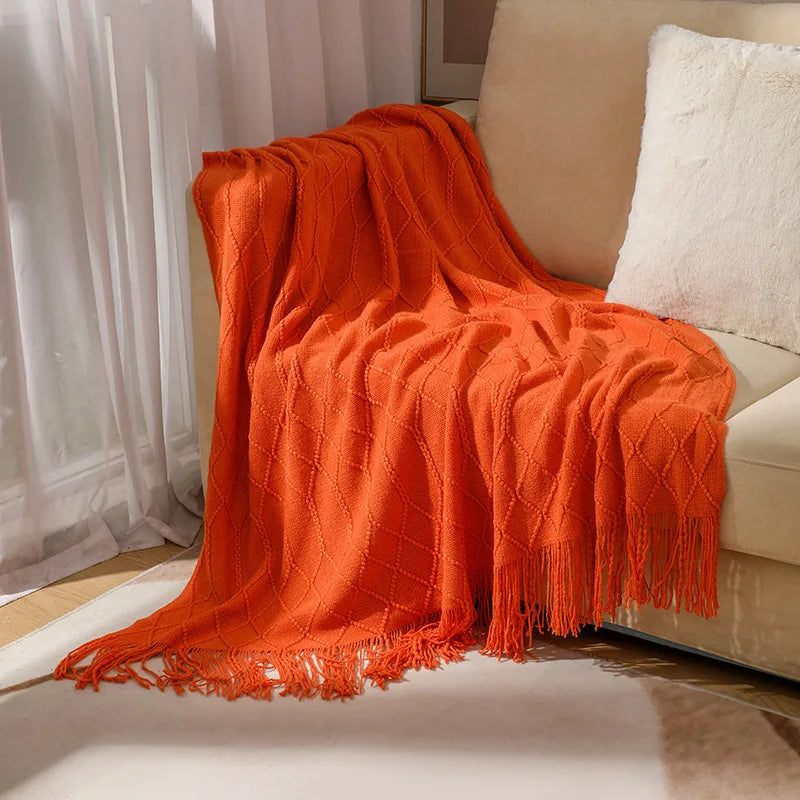 Rynx | purple diamond knit blanket