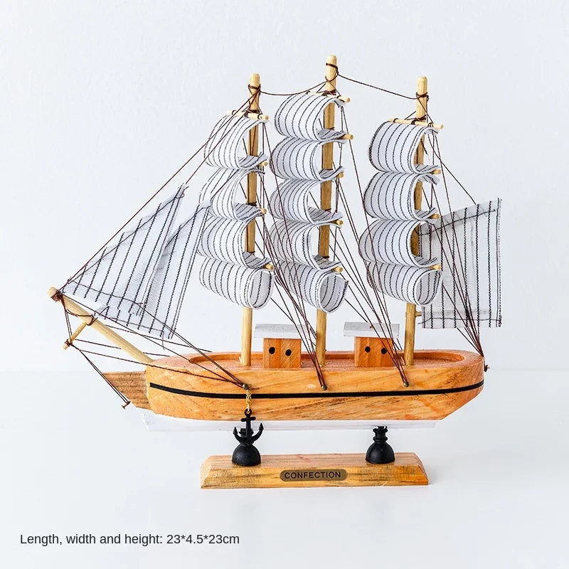 RYNX | New Wooden Sailing Boat Model Office Living Room Decoration Craft Nautical Decoration Creative Model Home Decor Birthday Gift