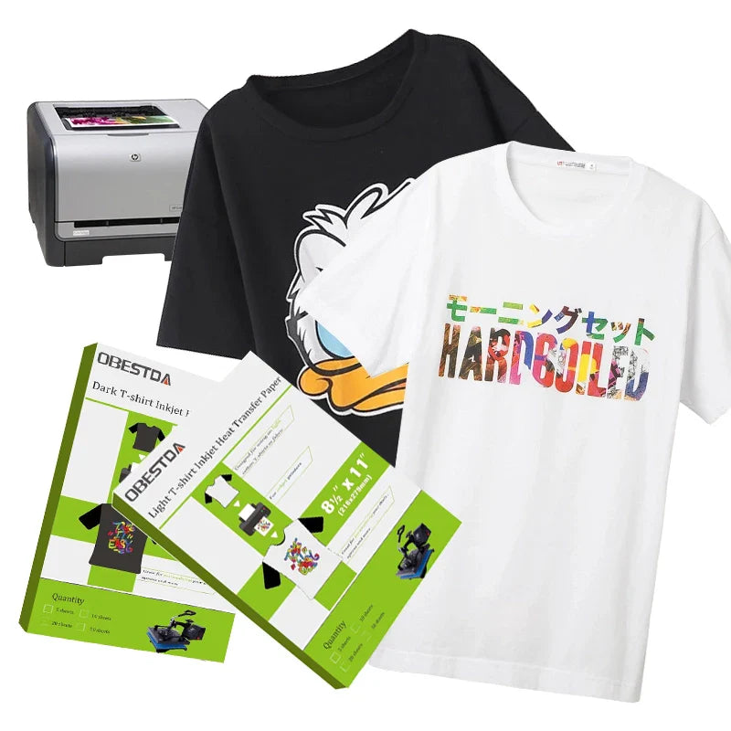 Rynx | Factory Direct 10 Pcs A4 Inkjet Heat Transfer Sublimation Printing Paper: T-Shirt Transfer Paper for Light & Dark Fabric