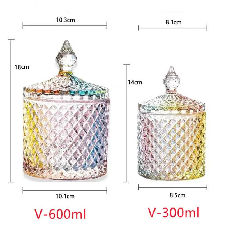 Rynx | Colorful diamond glass storage container for sweets and sugar - 300ML & 600ML options