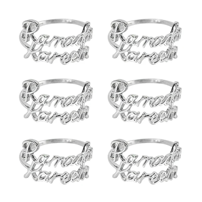 Rynx 2/6Pieces Ramadan Kareem Napkin Rings Eid Mubarak Muslim Islamic Dining Table Home Decoration Alloy Napkin Buckle Ramadan Gift