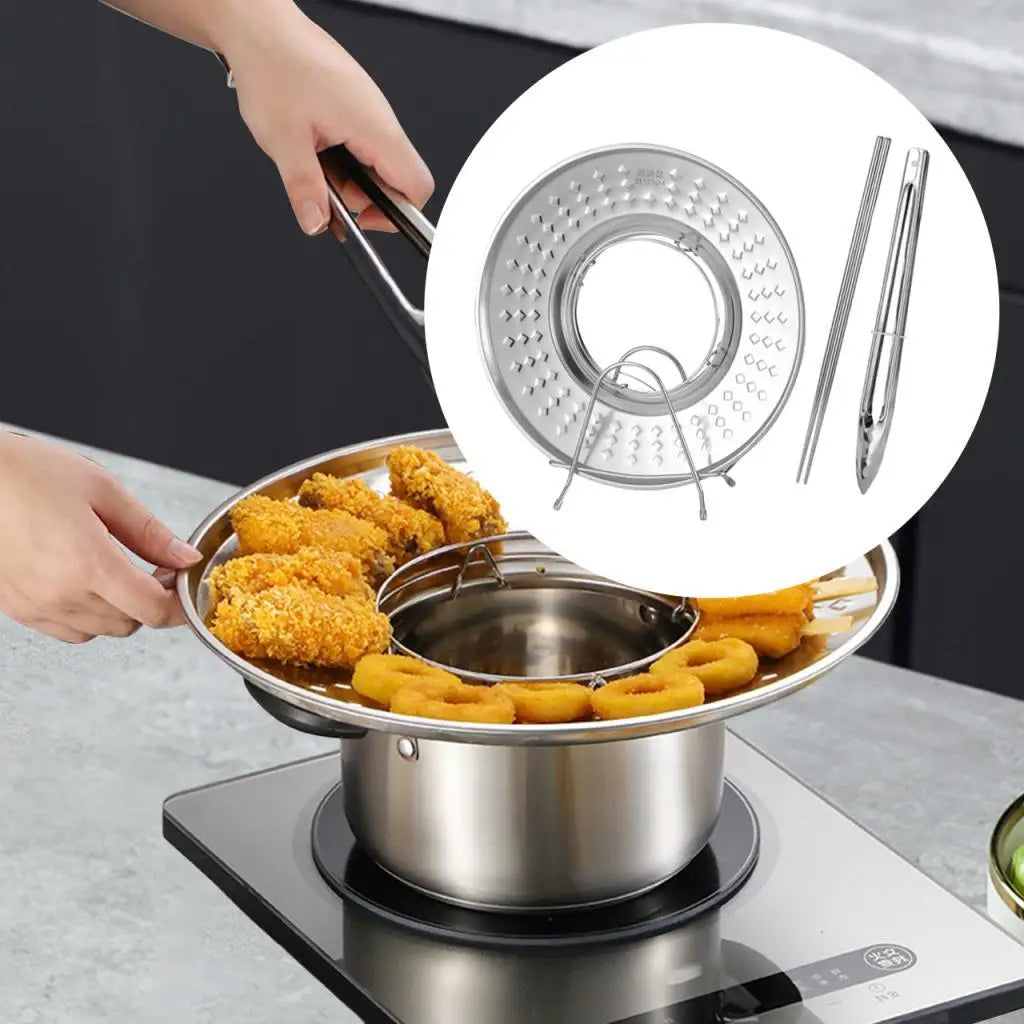 Rynx | Splashproof Frying Oil Filter Tray Kitchen Strainer Rack
