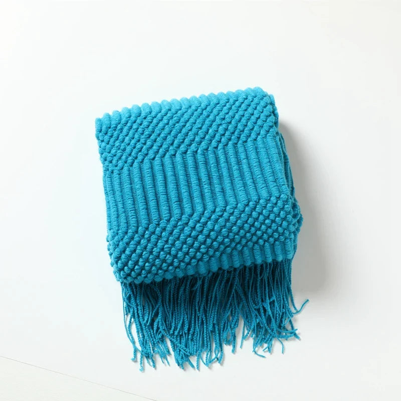 Rynx | purple diamond knit blanket