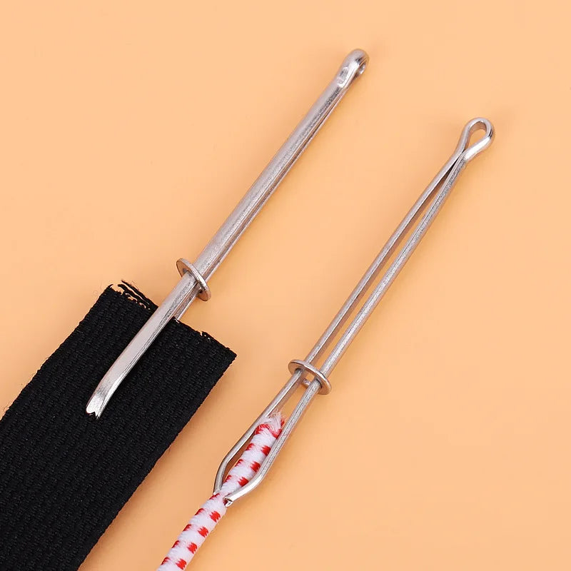 Rynx | Elastic Metal Drawstring Rope Threaders: DIY Sewing Accessories - Self-Locking Tweezer Clip for Elastic Cord Rope Threading