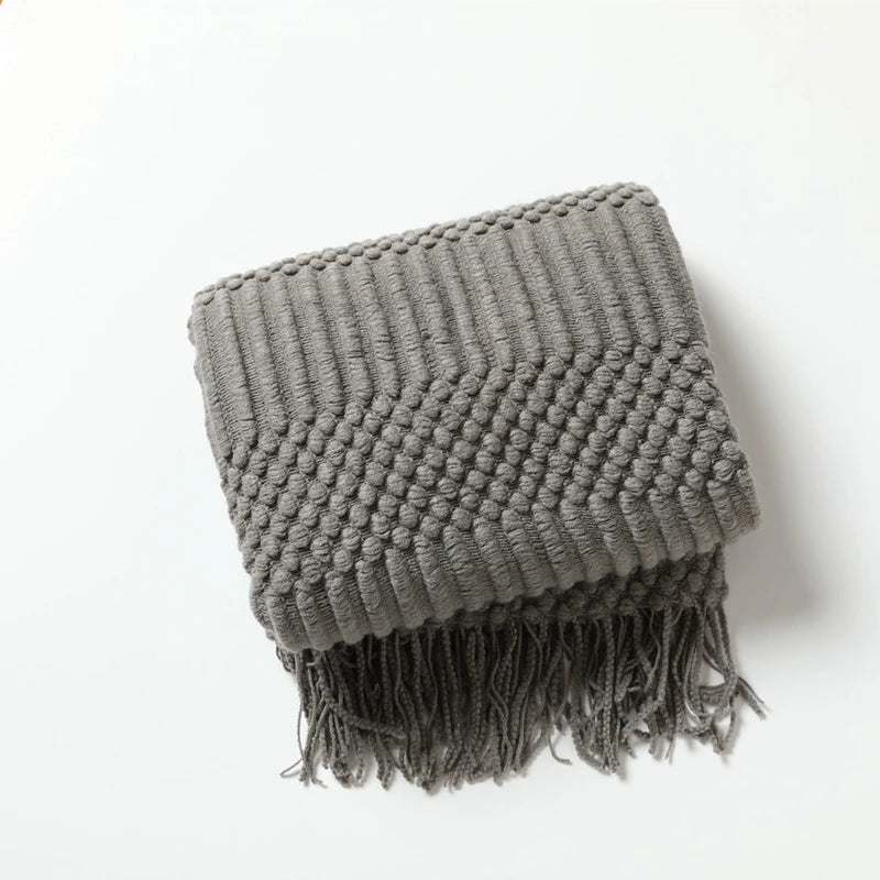 Rynx | purple diamond knit blanket
