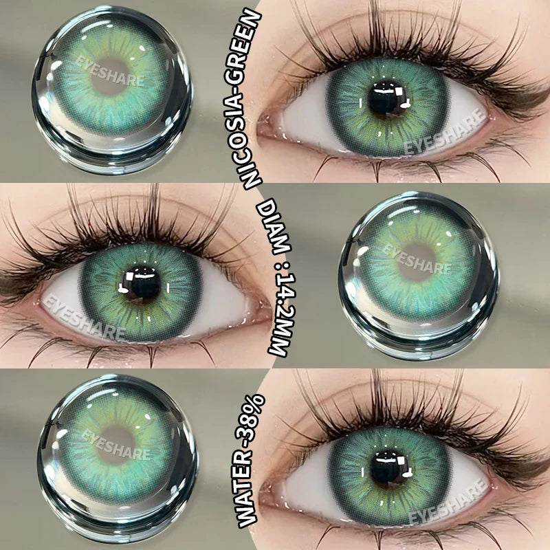 Rynx | 1 Pair New Colored Contact Lenses for Eyes Green Contact Lenses Fashion Blue Eye Lenses Annual Gray Beauty Contact Lenses