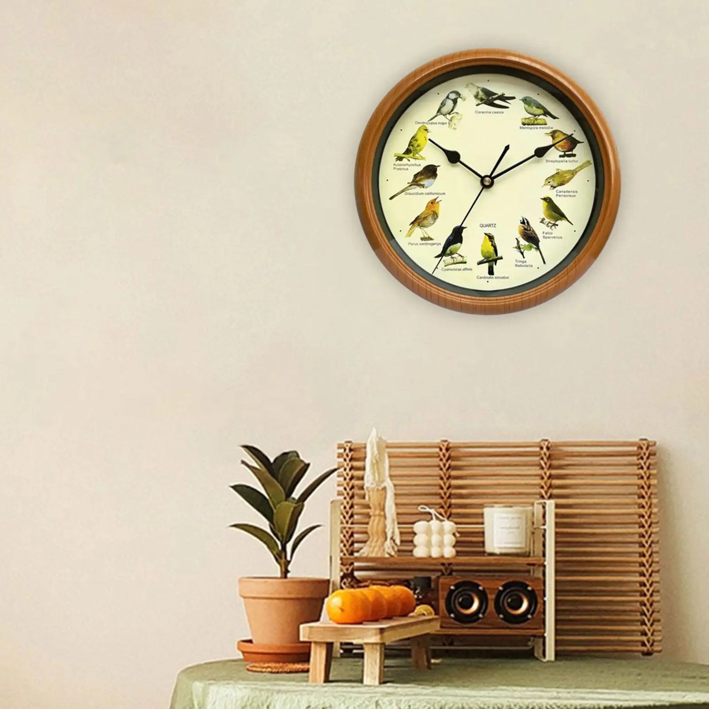 Rynx | Wall Clock - Decorative Timepiece with Bird Sounds - Unique Atmosphere