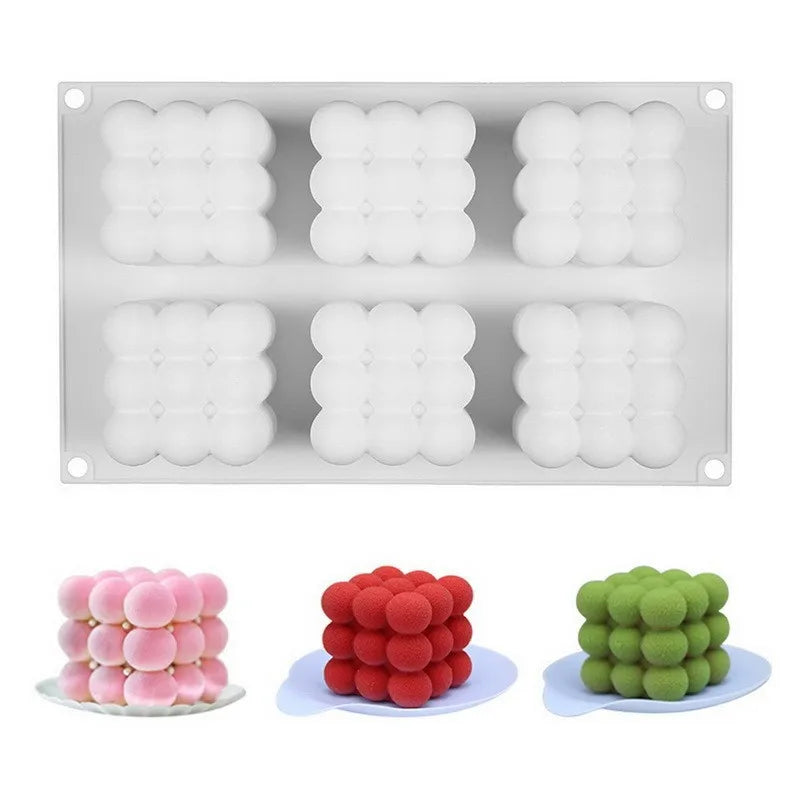 Rynx | 6 Cavity Large Bubble Silicone Mold – Candle, Mousse Cake, Chocolate, & Aromatherapy Soap Making Supplies for Home Decor