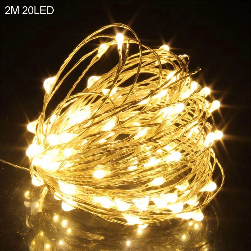 Rynx | 2M 20LED Santa Snowflake LED String Lights Christmas Decoration For Home Xmas Tree Ornament 2024 Christmas Kids Gift New Year
