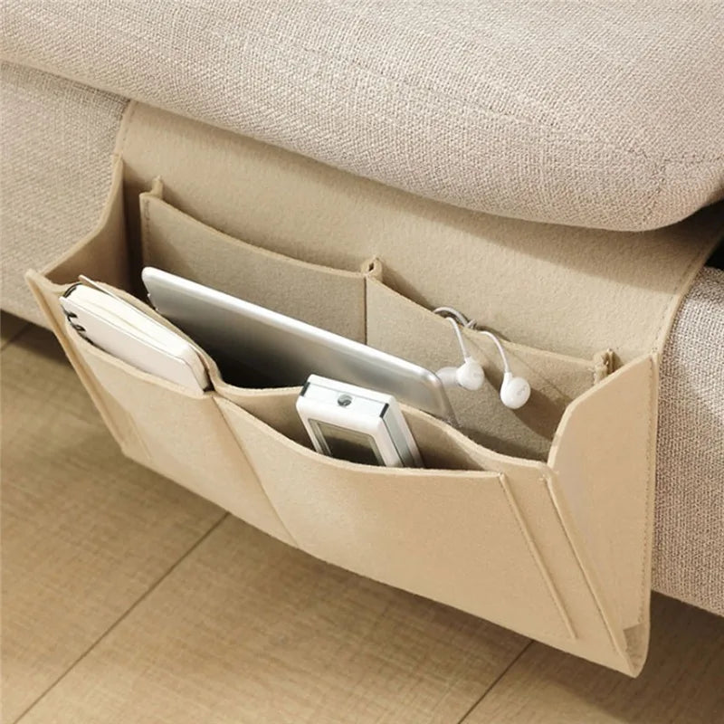Rynx | Felt Bedside Storage Organizer - Couch and Bed Caddy with Pockets for TV Remote Control and More