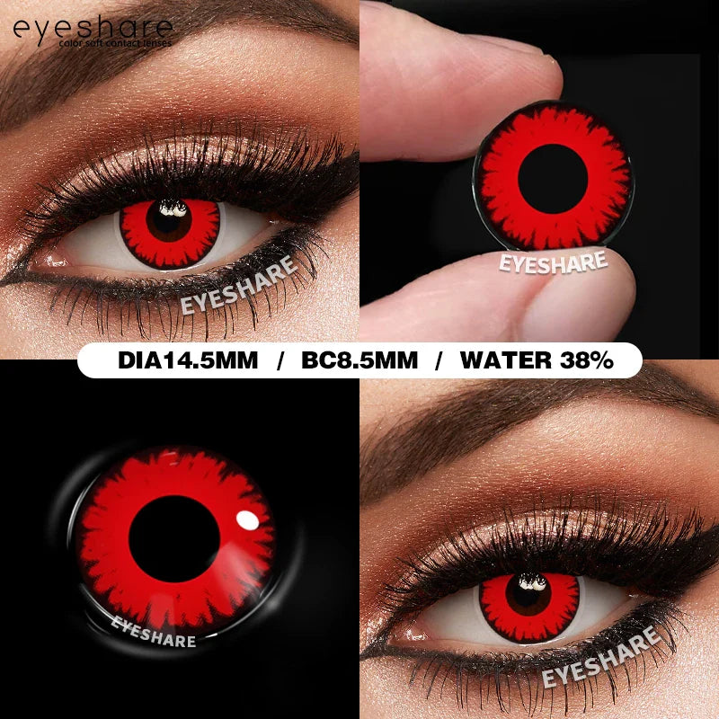 Rynx | 1 Pair Halloween Colored Contact Lenses for Cosplay White Contact Anime Colored Eye Lenses Annual Vampire Red Contact Lens