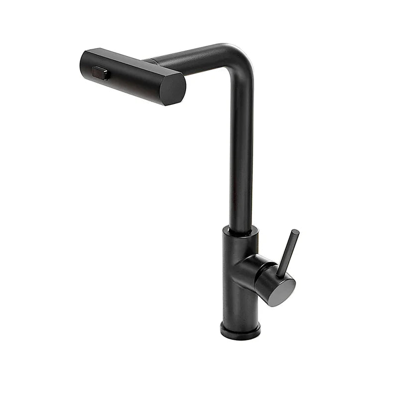 Rynx | YCRAYS Black Kitchen Faucets - Gray Pull Out Rotation Waterfall Stream Sprayer Head Sink Mixer, Brushed Nickel Water Tap Accessory